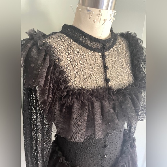 H&M X Sandra Mansour ruffle lace mini dress - Picture 5 of 6